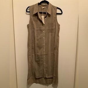 NWT Mystree Sleeveless Tan Button-Up Dress/Tunic